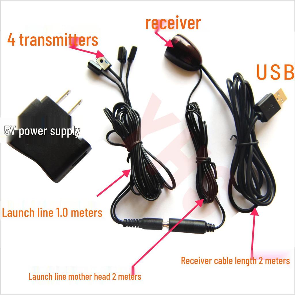 Smart Infrared Remote Control Repeater: Control Multiple Devices with 1 Receiver & 1-4 Transmitters