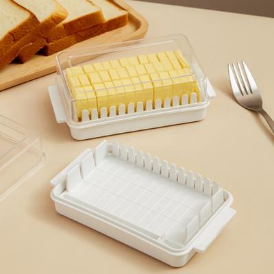 Clear Butter Dish Cheese Storage Container with Lid Butter Keeper for Refrigerator Stackable