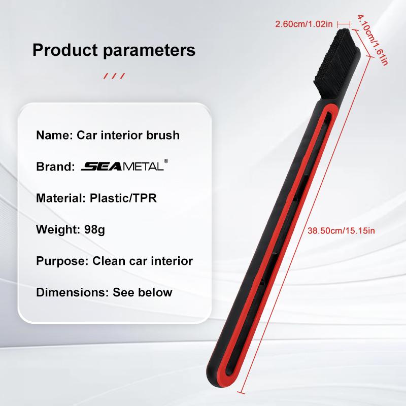 SEAMETAL Car Interior Cleaning Brush Car Air Outlet Seat Crevice Dashboard Dusting Long-handle Brush Car Detailing Brush Duster
