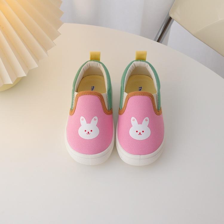 Children Canvas Shoes Girls Cute Cartoon Animal Print Canvas Shoes Boys Antislip Soft Sole Sneakers Size