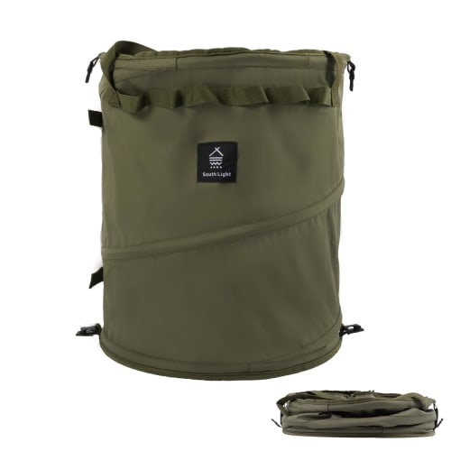 Camping Trash Can, Outdoor, Foldable, Lightweight, Large Capacity 60L Pop-Up Trash Can with Lid, Bag, Disaster Preparedness Storage Box, Firewood Stor