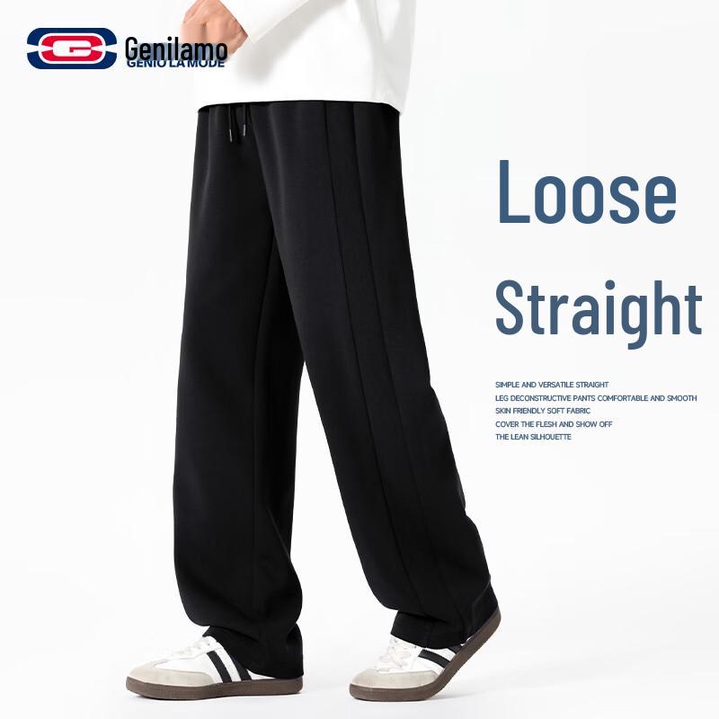 

GENIOLAMODE Men s Loose Fit Straight-Leg Casual Drape Sweatpants 2XL
