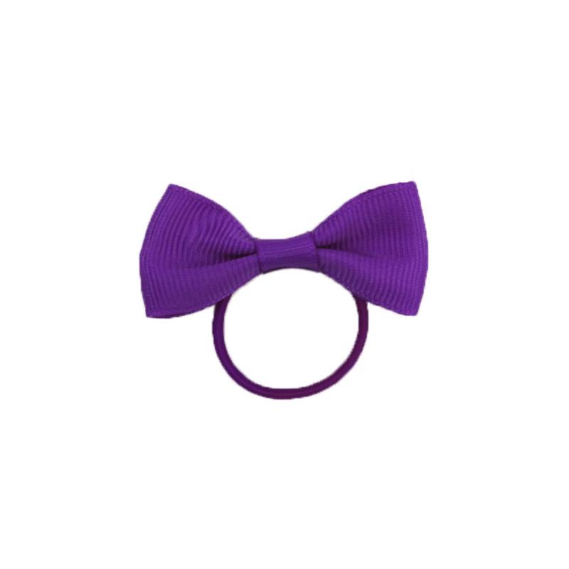 Children’s 2-inch Solid Color Ribbed Hair Tie with Bow – Girls' Flat Knot Elastic Hair Accessories