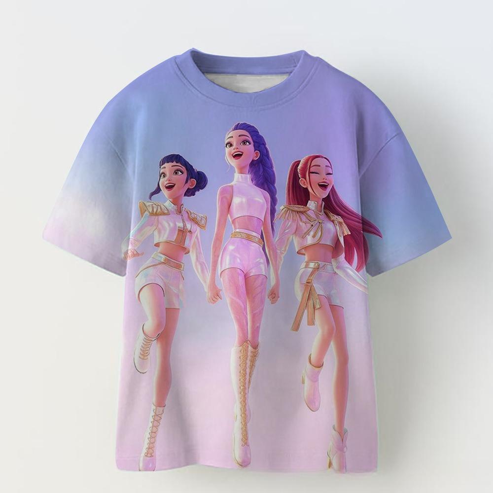 Casual Comfort Top Fashion Printed Short Sleeve Loose T-Shirts Girls