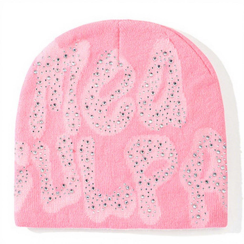 Custom Hat Manufacturer Women's Knitted Hat Designer Beanie Unisex Winter All-Over Print Acrylic Cuffed Dot Fruit Bows