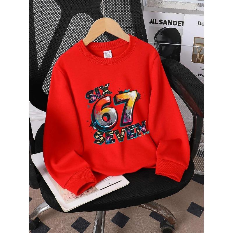 Crewneck Sweatshirt for Girls - Six Sixty Seven with a Cosmic Design, Machine Washable, Suitable for Spring And Autumn