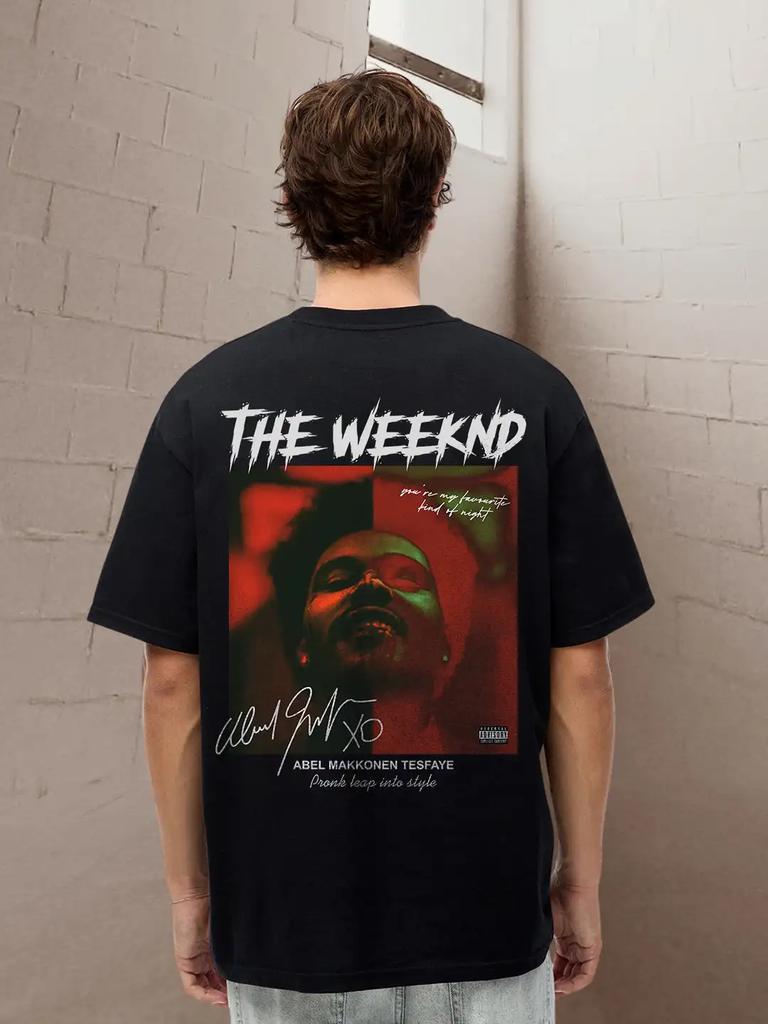 American Rapper Singer T-shirt Men Women Street Hip Hop The Weeknd Graphic Oversized Y2k Short Sleeve Male Female Clothing Tees