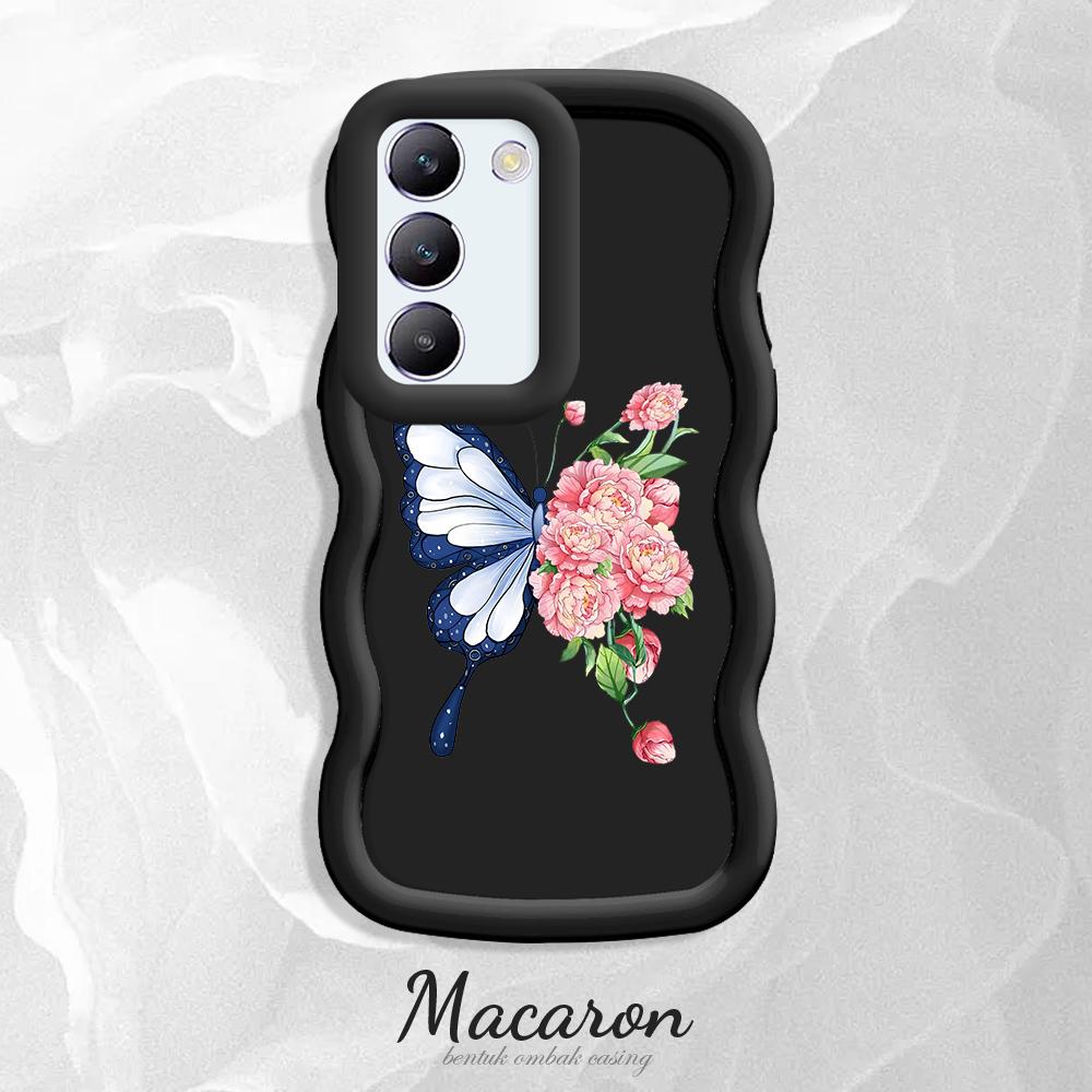 

Окрашенный узор Big Wave Edge Мягкий силиконовый материал Macaron чехол для телефона противоударный защитный резиновый чехол для OnePlus Vivo Motorola Moto Motorola Moto G04S чёрный