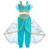 Jasmine Aladdin Child Dress 8-10 Years 140cm Cotton Polyester Green Halloween Carnival Christmas Party Costume