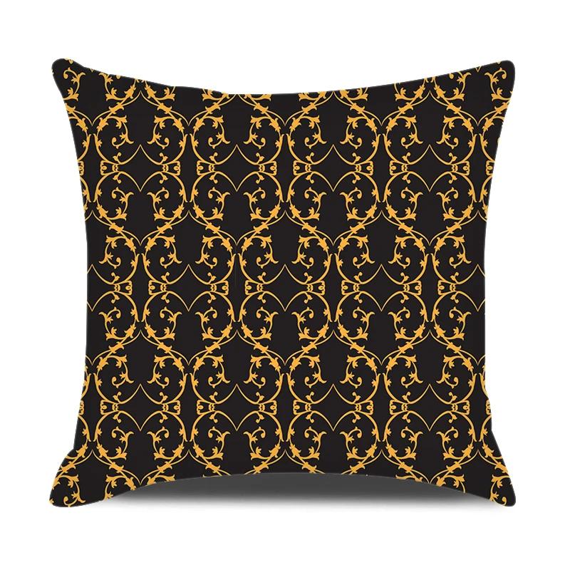 

European Style Home Decorative Cushion Cover 18x18 Inches Geometric Printed Throw Pillowcase Baroque Decor Pillow Cover for Sofa 12x12Inch