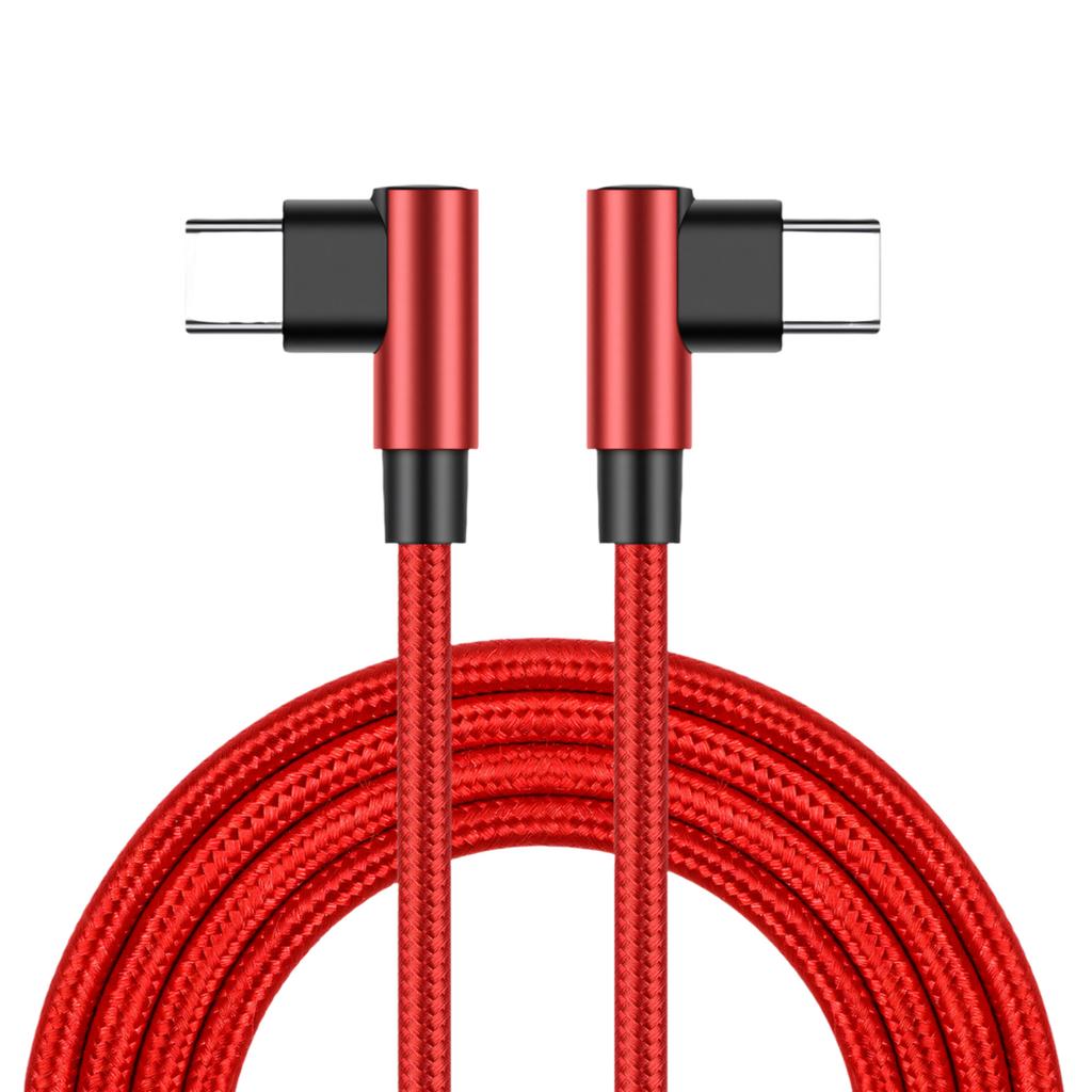 60W USB C Fast Charging Cable Double 90 Degree Connectors And Sturdy Nylon Build Enhances Devices Compatibility