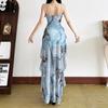 Spring New Women's Clothing Solid Color Slim Fit High Waist Fashion Collar Suspender Sleeveless Dress