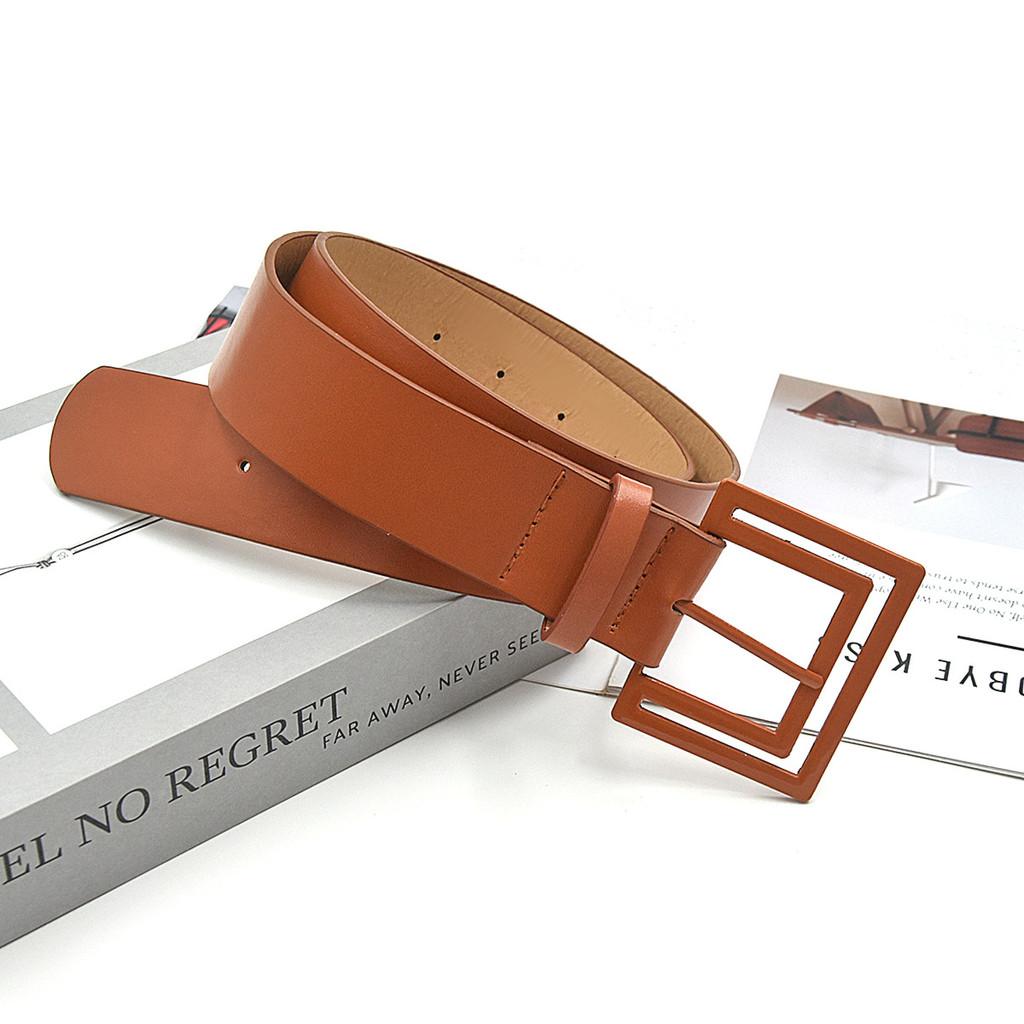 Womens Pu Leather Belt With Pin Buckle For Casual Office Wear