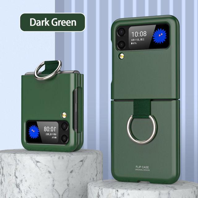 Fashion Skin -Friendly Phone Case For Samsung Galaxy Z Flip 4 Anti -Drop Ultra Thin With Ring Lens And Screen Protection Case