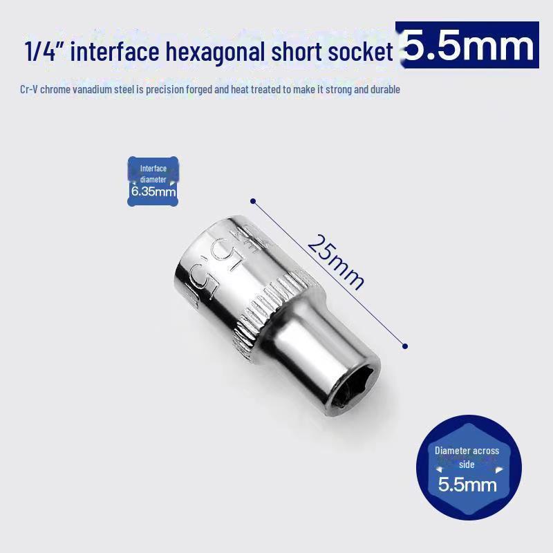 Xiaofei 1/4-Zoll-Sechskant-Steckschlüsselsatz: 6,3 mm – 14 mm Ratschenschlüssel für Autoreparaturen