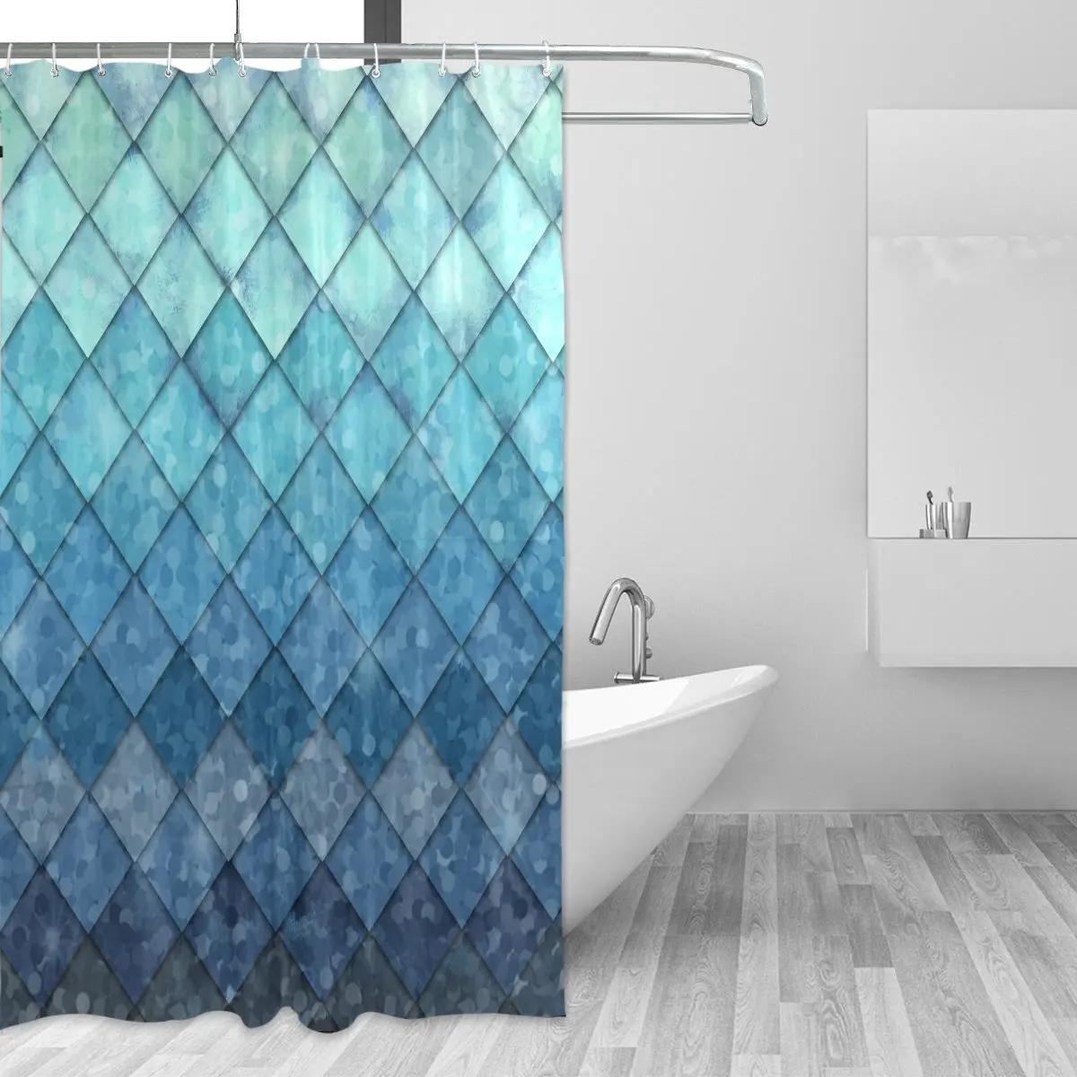 

Golden Mermaid Glitter Scales Shower Curtain Shiny Rainbow Shower Curtains Bathroom Decor Polyester Waterproof Bath With Hooks W60H190(CM)-1 Pcs
