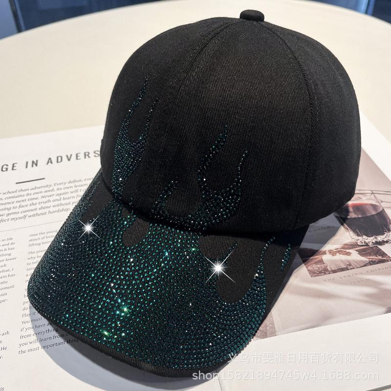 Fashion Hot-drilling Flame Baseball Cap for Men and Women Outdoor Personalized Street Style Sunshade and Sunscreen Cap