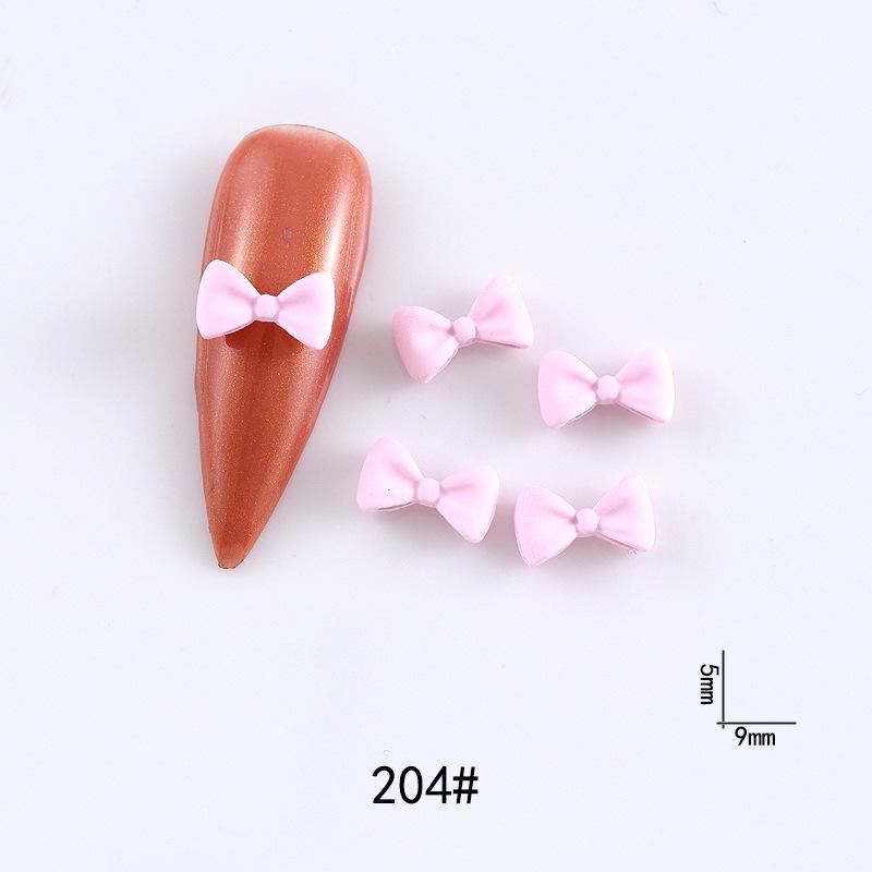 New Cute Bow Heart Nail Art: Frosted Matte Blue & Pink