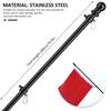 1.8M Stainless Steel Telescopic Flag Pole Wall Mount with Tangle-free 360 Rotating Rings Guide Banner Flag Pole Holder