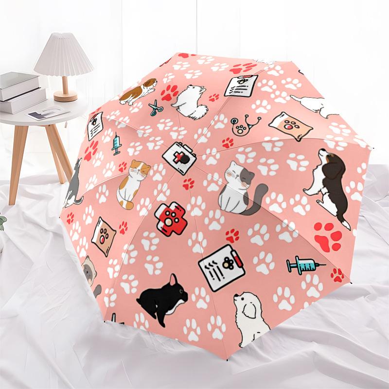1pc Pet Vet Automatic Open/Close Umbrella Compact Folding Umbrella, All-Season Portable Umbrella for Women/Men F1124115