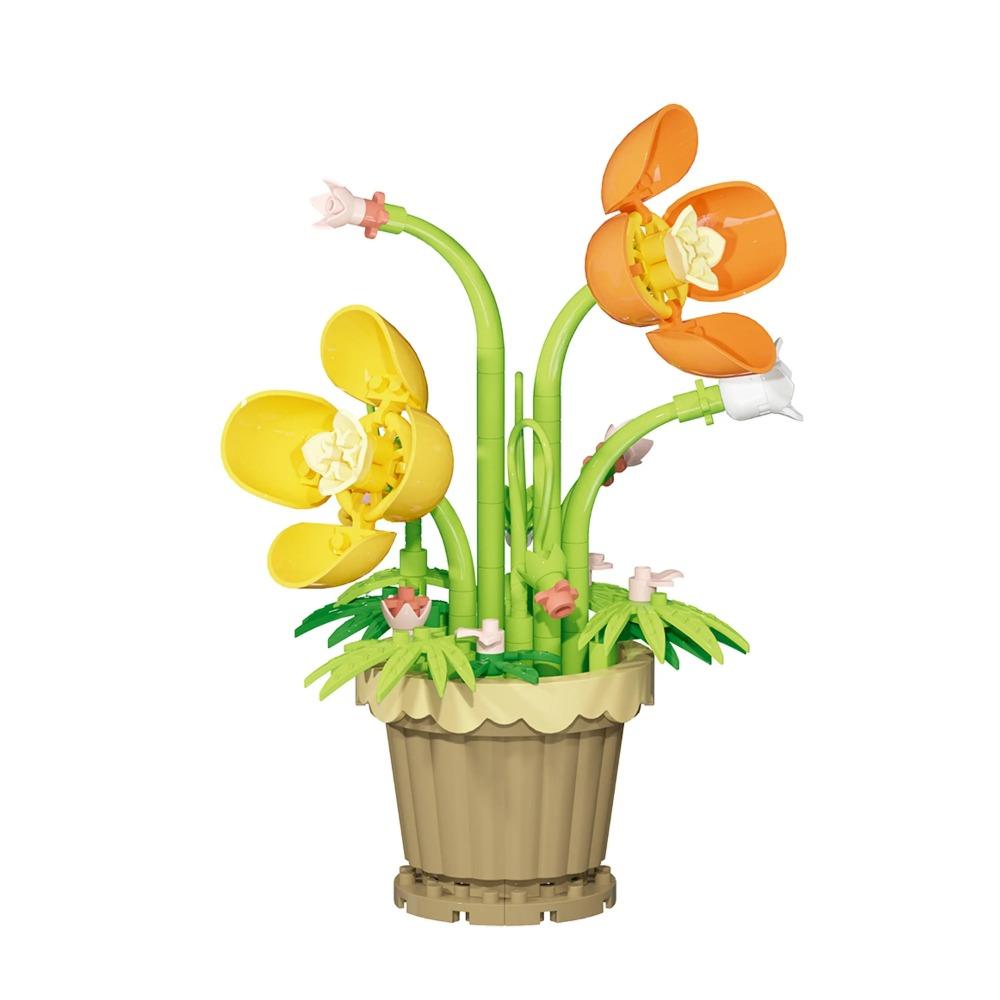 1PC Mini Succulent Flower Pot Building Blocks Simulation Flower Assembling Brick Model Kids Toys Home Decoration Collection Gift