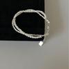 Fashion 925 Silver Pearl Bracelets for Women Korean Luxury Double Layer Pearl Silver Chain Bracelets Party Jewelry Gift