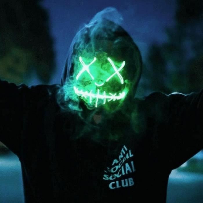 SHOP-STORY - Masque LED de film d’horreur - La Purge - Vert