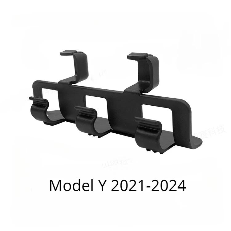 Car Rear Seat Phone Holder for Tesla Model 3 Y S X 3+ Model Y Launch 2025 Back Seater Headrest Bracket with 4 Hook Bag Organizer