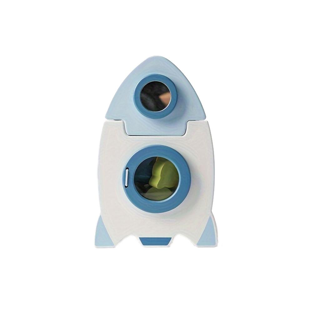 Wooden Baby Activity Toy, Space Rocket Activity Center, 5 In 1 Educational Sensory Toy, Boy's Birthday Gift, Toddler Standing Toy