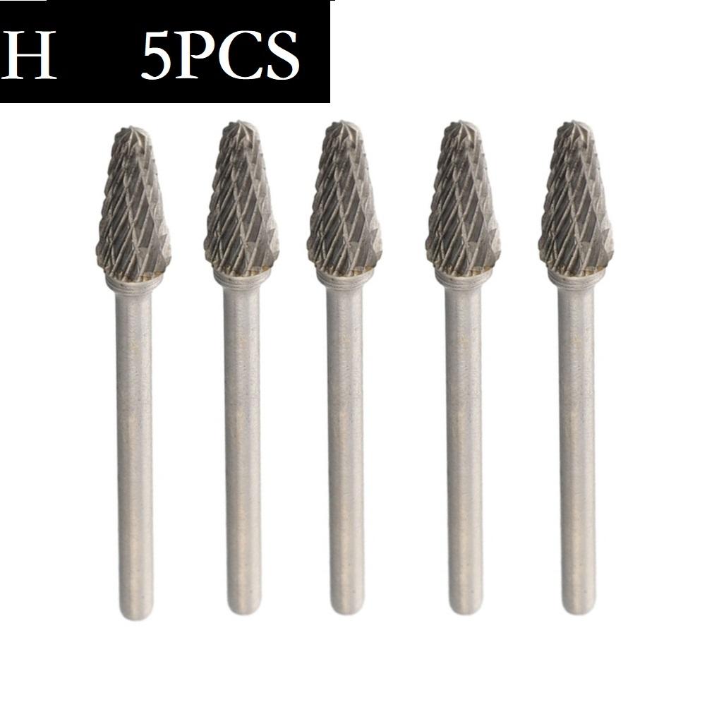 1pc Burrs 3x6mm Tungsten Rotary Drill Carving Bit Double Cut 1/8" Shank