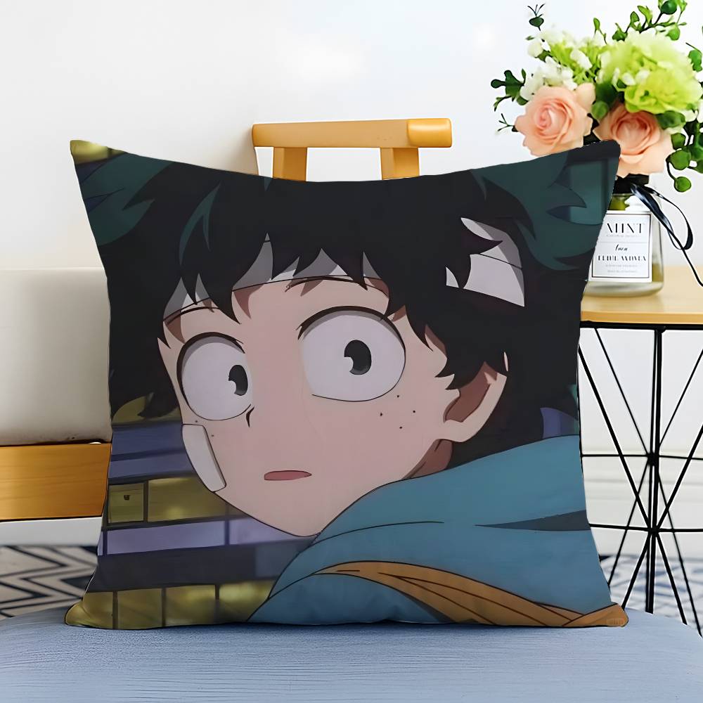 My Hero A-Academia Izuku M-Midoriya Pillow Case Anti-dustmite Pillowcase Invisible zipper silky short plush Sofa cushion cover