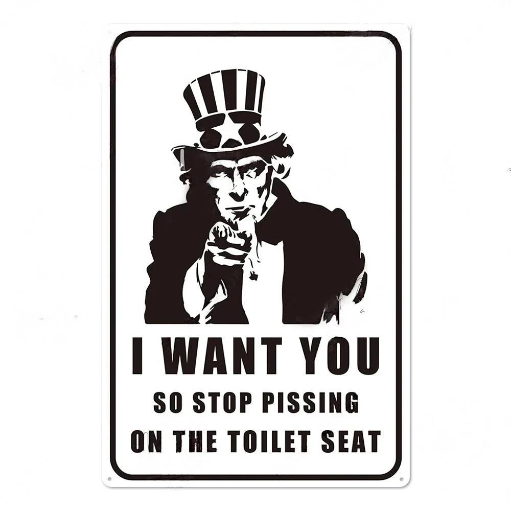 Vintage Tin Sign Bathroom Poster Decoration Bathroom Vintage Metal Plate Wall Art Bathroom Decoration Wall Painting Aesthetics