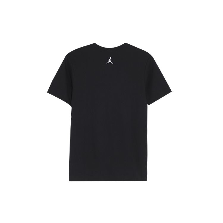 Jordan Laser Pattern Round Neck Loose Straight T-Shirt Men Tops Black 828219-010