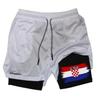 Croatia Flag Camouflage Muay Thai Kick Boxing Shorts Men Women Unisex Sportswear Double Layer Quick Dry Breathable Training Sport Gym Fitness Workout