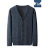 Brandneuer Herren Winter Kaschmir Cardigan: Mid-Age Dad Stil, Dicker Business Wollpullovermantel