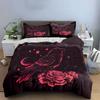 Starry Raven Floral Decor Set Soft Comfortable Duvet Cover Bedding Set Included 1*Duvet Cover & 2*Pillowcases, Gift