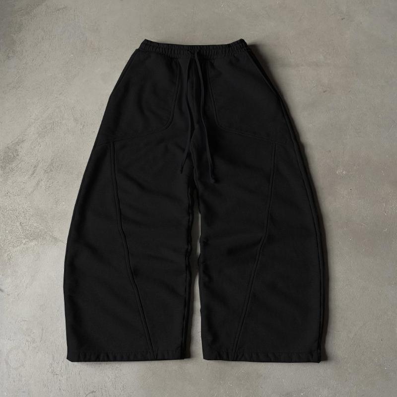 

European and American Spring/Summer Men s and Women s Wide Leg Sports Pants XL чёрный