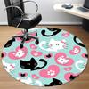 1pc Cat, Heart Carpet, Round Non Slip Durable Large Size Office Carpet, Suitable for Office