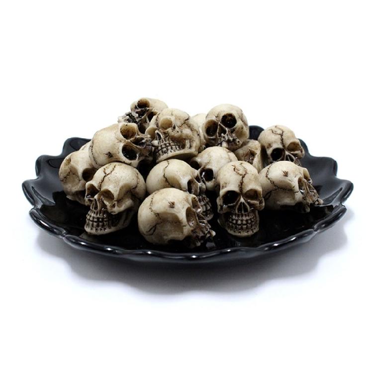 Resin Skull Figurines Set of 40 Mini Skulls Decor for Home and Garden Accent