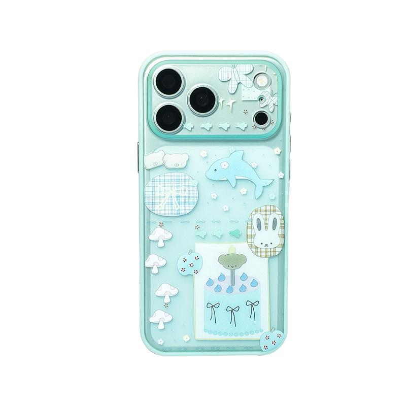 Korean Style Frosted Ice Cream Cat Phone Case for Apple 16/17PRO