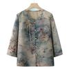 Elderly Women's Round Neck Floral Summer Top