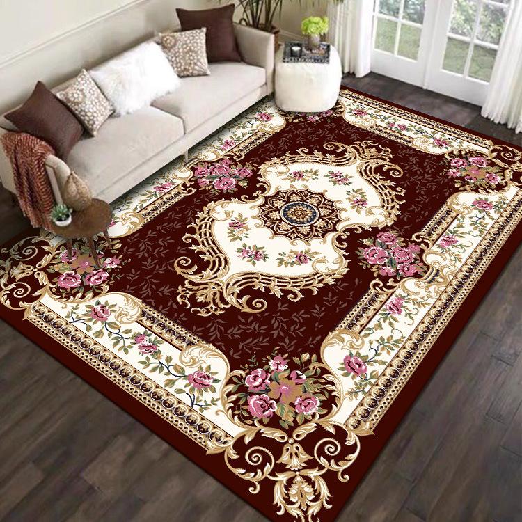 Teppich Wohnzimmer Großflächiger Teppich Schmutzabweisend und Pflegeleicht Retro Fußmatte