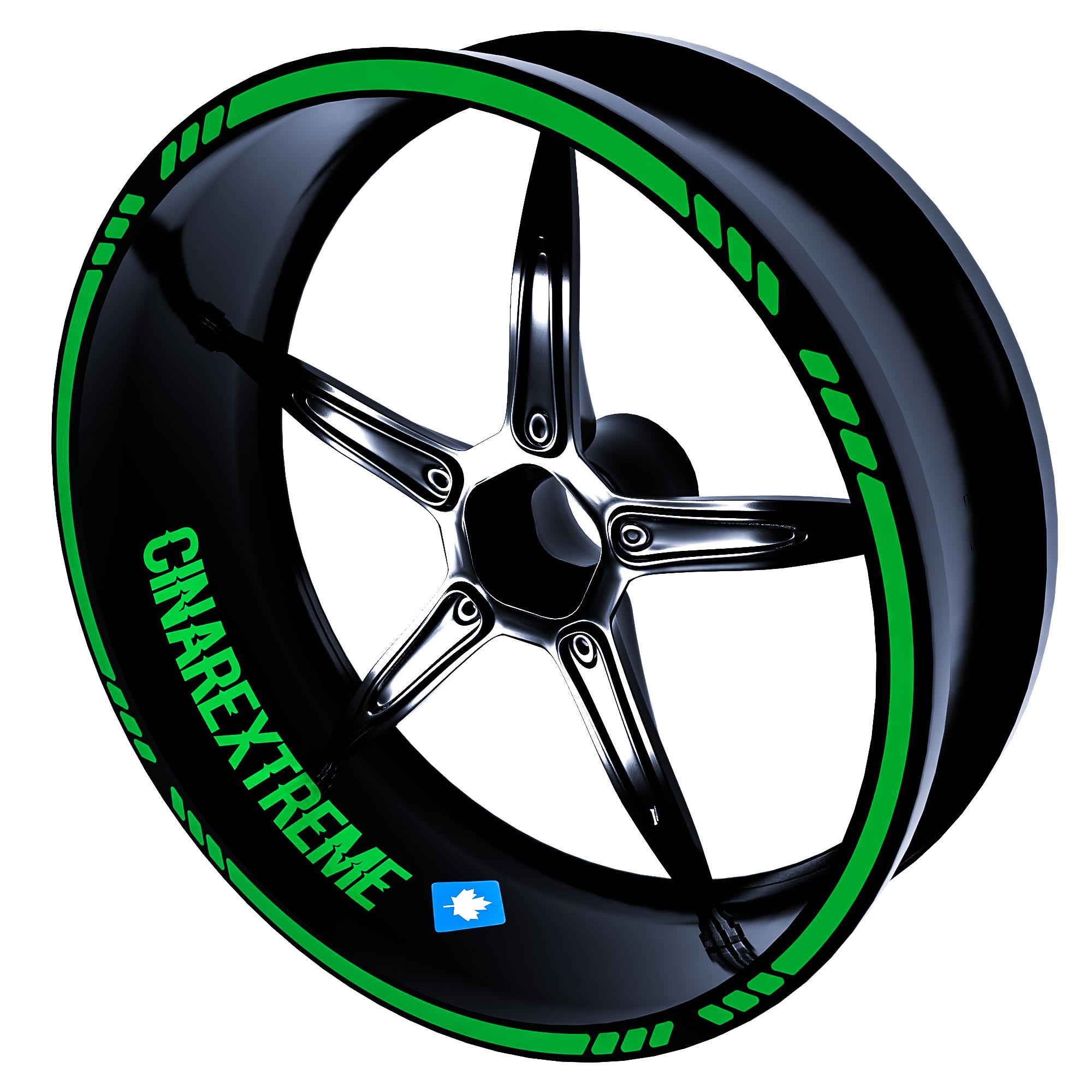 

4 шт. Пунктирный дизайн лесной зеленый обод ленты колеса полосы наклейки наклейки CinarExtreme