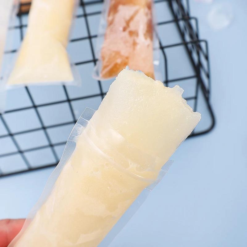 Disposable Popsicle Mold Bags BPA-Free Freezer Tubes with Zip Seals and Funnel  for Ice Pops Yogurt Juice Smoothies