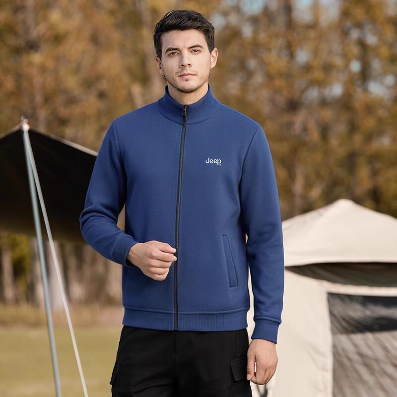 JEEP Men's Warm Stand Collar Knitted Cardigan