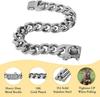 Kubansk länk hundhalsband 23MM Lättmetall Silverkedja Hundhalsband, Mode Smyckestillbehör för Valphund, Bully