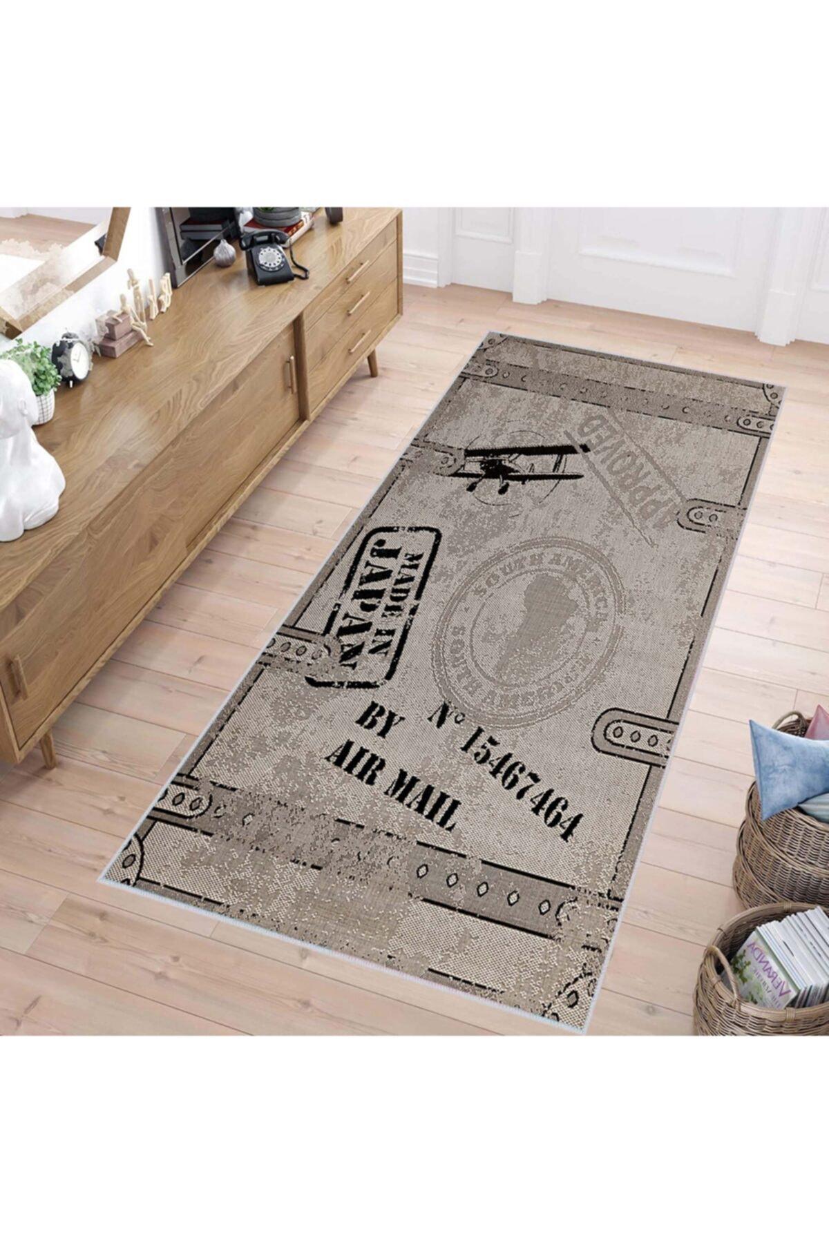 

Rovigo Home Моющийся ковер с принтом RVG1443 50x80 коричневый