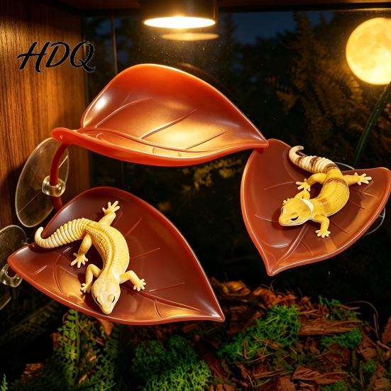 Fake Leaf Resting Platform 1/2Pcs Reptile Basking with Suction Cup Gecko Lizard Turtle Shaped Tree Frog Platform Tank Terrarium Decorative