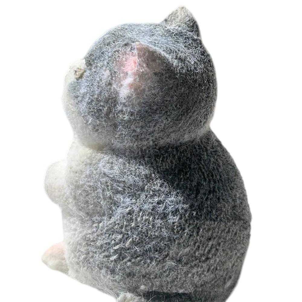 With Flocking Surface Stress Relief Toy Silicone Cat Pinching Toy  Birthday Gift
