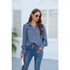 Spring and Autumn Women's Shirt Pleated Long Sleeve Blouse Tops Temperament Elegant Plus Size